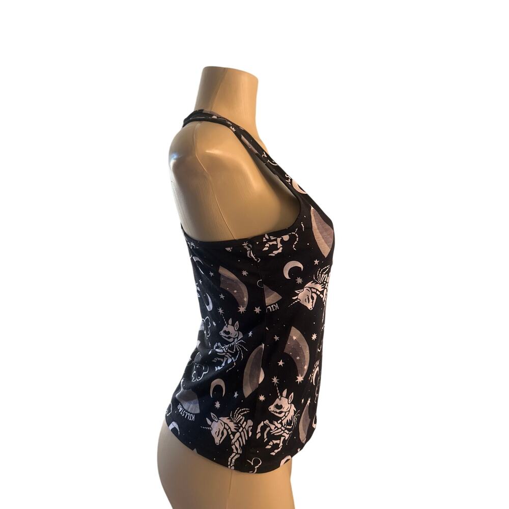 Women L Killstar Kill Star Moonbow Longline Black Printed Tank Top Punk Goth View 5